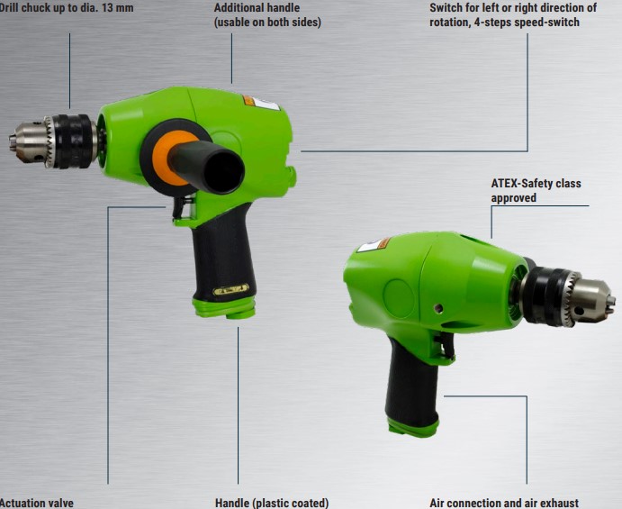 ATEX Pneumatische boor-schoeftap-machine 13mm